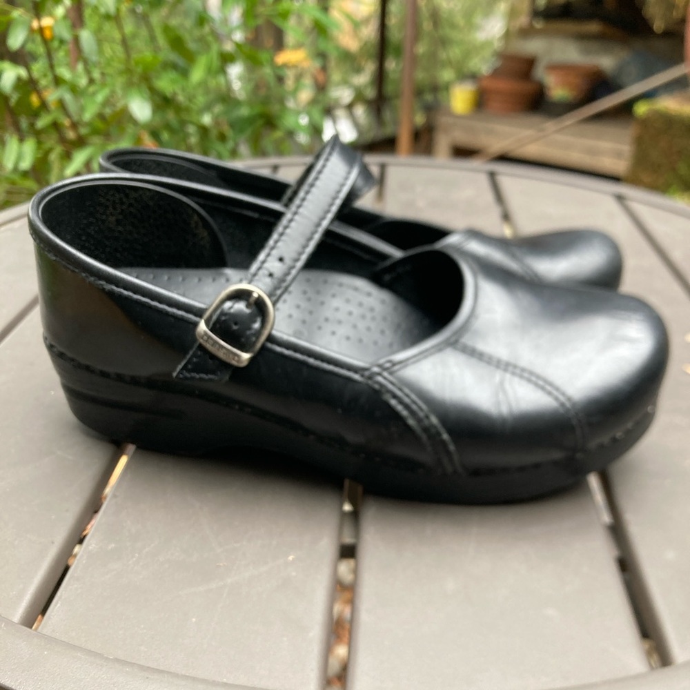 Dansko Black Leather Mary Janes